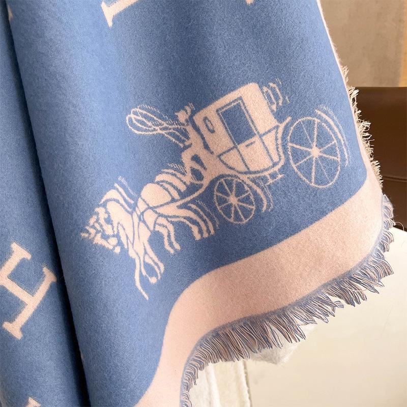 Scarf Women'S Letter Large Square Scarf Premium Thickened Warm Outer Cloak High-End Gift Shawl