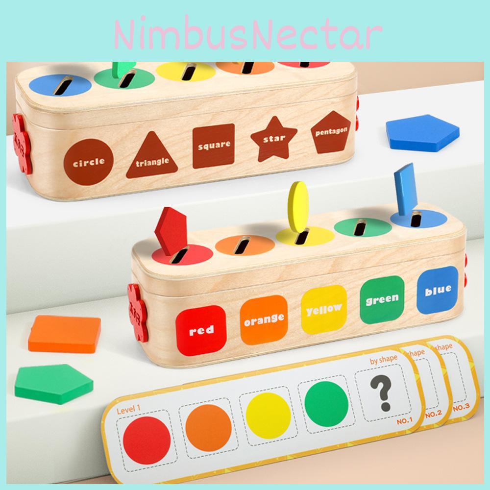 Matching Wooden Shape Color Classification Colorful Box Evil Child Puzzle Toy