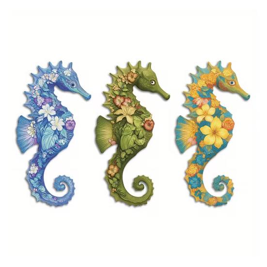 

3Pcs/Set Wall Decor Ocean Style Seahorse Shape Lightweight Wall Art Decoration Living Room Kids Room Bathroom Home 3pcs