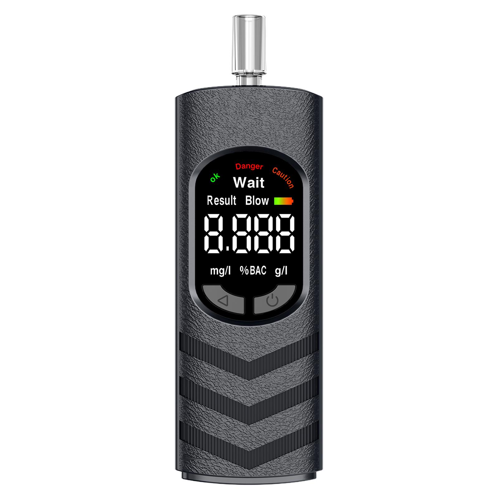

Portable Breath Alcohol Tester with LCD Display and 5 Mouthpieces Alcohol Detector Alcotester for Home Or Party Use чорний