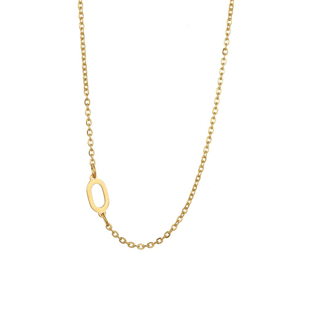 Cazador Sideways Tiny Letter Initial Necklaces A-Z Letters Necklace Stainless Steel Necklace For Women Gift Anniversary Jewelry