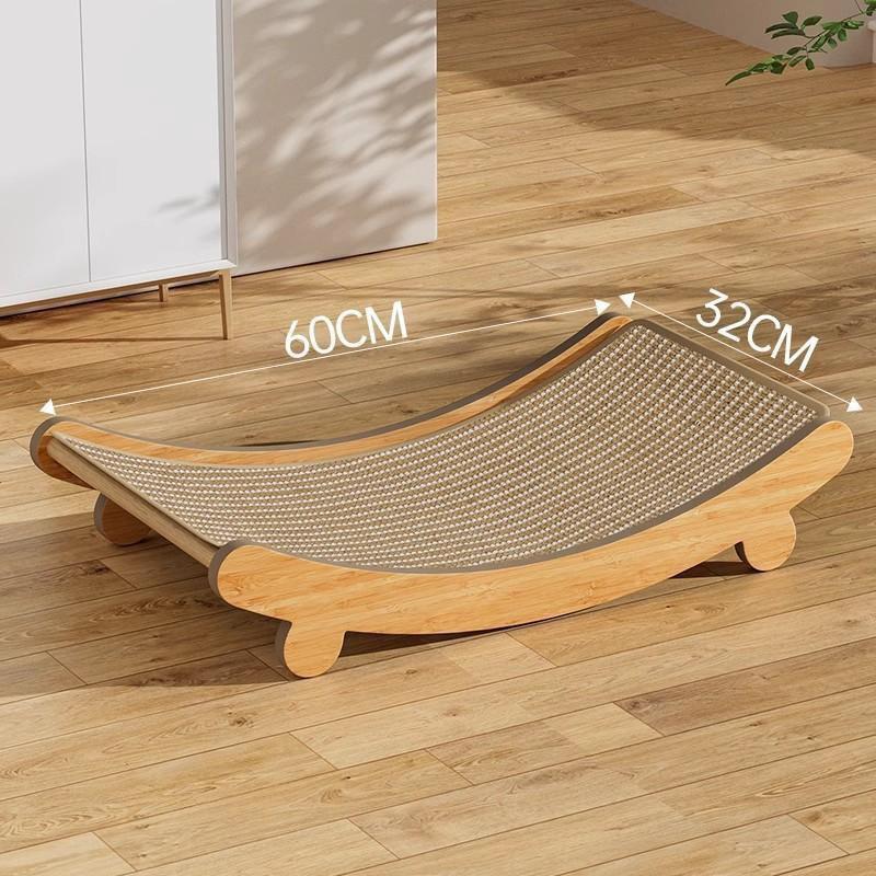 Sisal-Katzenbett & Kratzbaum-Kombination - Kratzfester Wellpappe-Liegesessel für Kätzchen