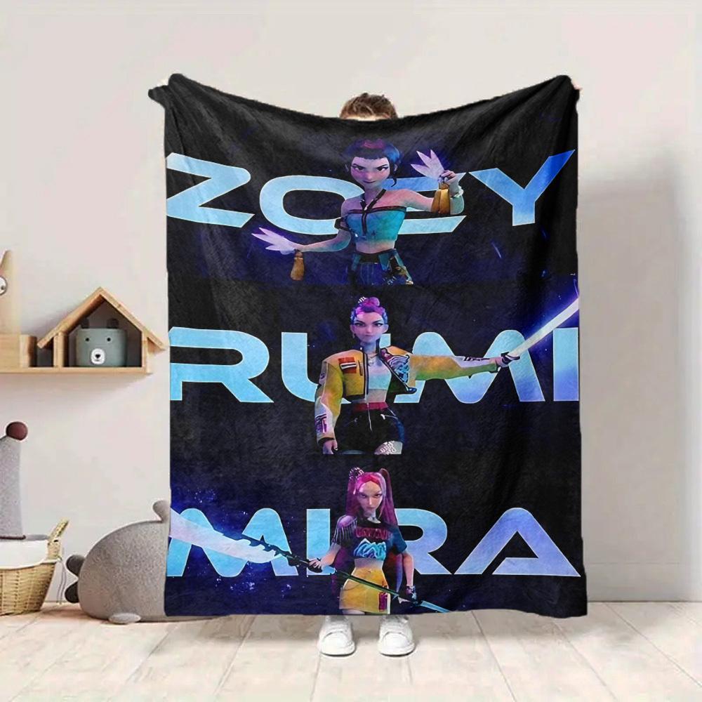 1pc ZOEY, "RUMI" Flannel Blanket [Cozy Throw Blanket] For Sofa, Bed, Travel, Camping, Livingroom, Office, Couch, Chair, And Bed