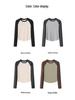 Women's Black and White Patchwork Long Sleeve Retro Slim Fit T-shirt, 2026 Spring/Autumn, Round Neck Base Layer.