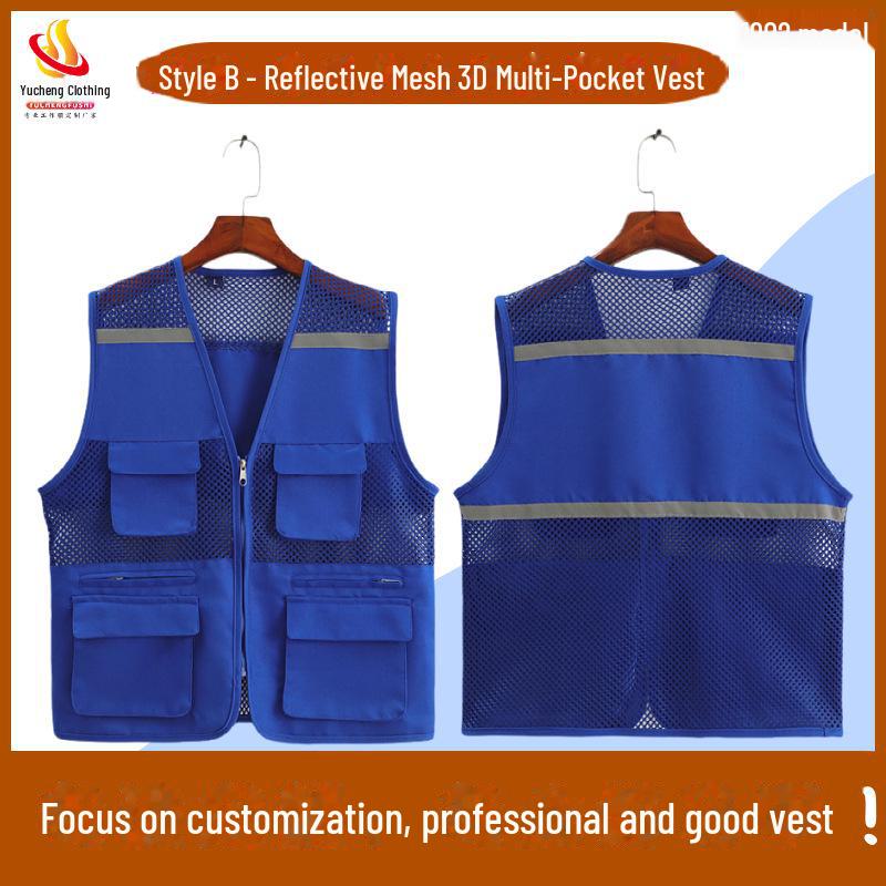 

Защитный жилет для управления чрезвычайными ситуациями с индивидуальным логотипом — многокарманная рабочая одежда для фотожурналистов XL