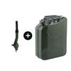 Steel Fuel Storage Container with Ergonomic Handle High Capacity Metal Jerry Can Leak Proof Spout for Home & Workshop