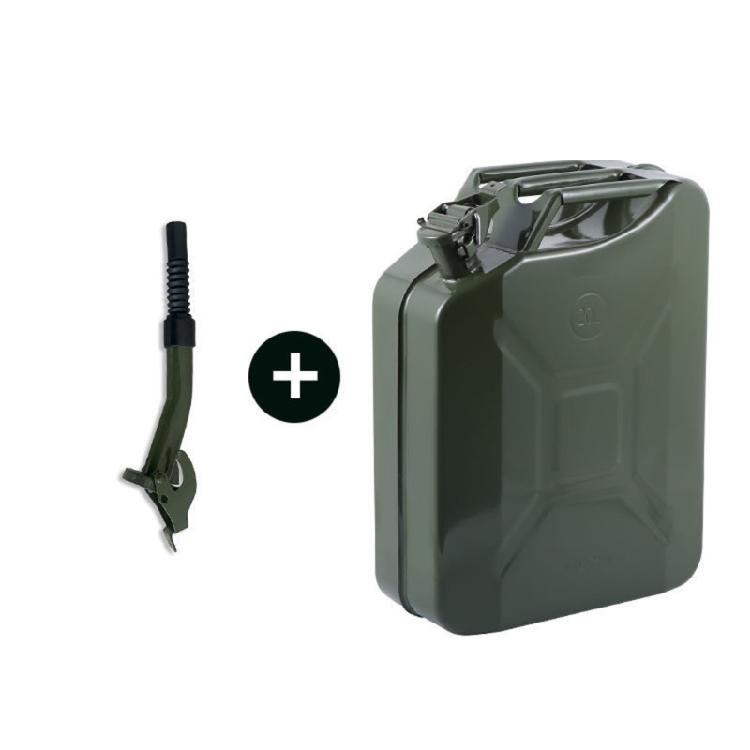 Steel Fuel Storage Container with Ergonomic Handle High Capacity Metal Jerry Can Leak Proof Spout for Home & Workshop