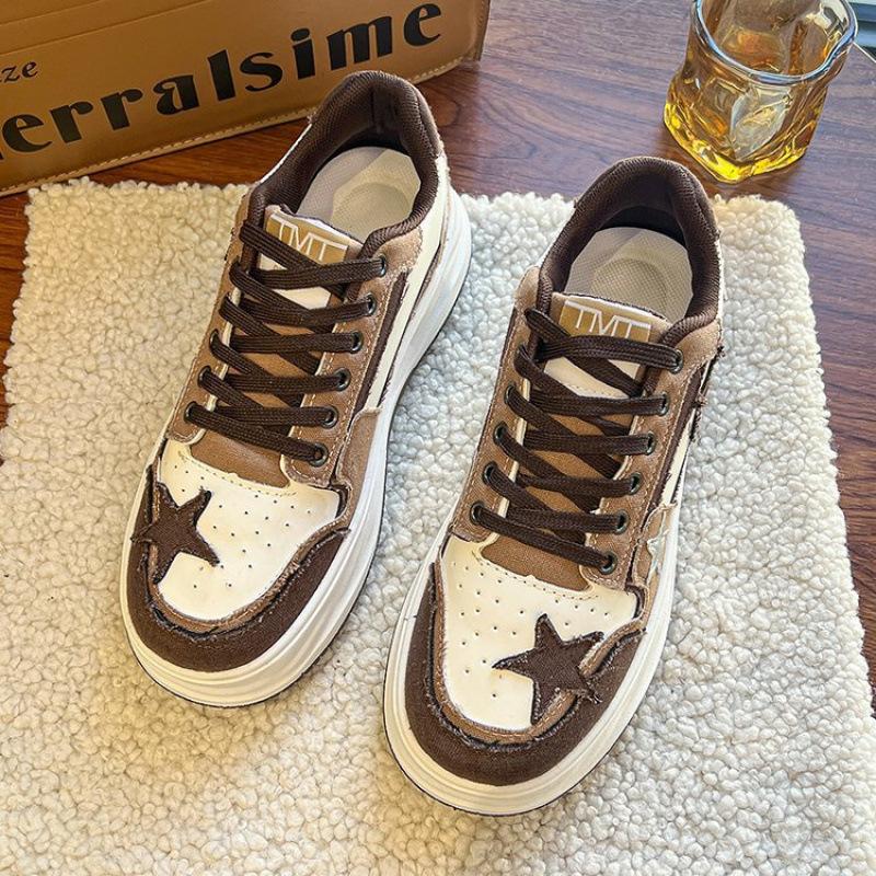 

Маленькие белые туфли звездной пары 2025 весна новые тренды внешней торговли европейские и американские кеды модные повседневные парусиновые туфли женские 40 темно-коричневого