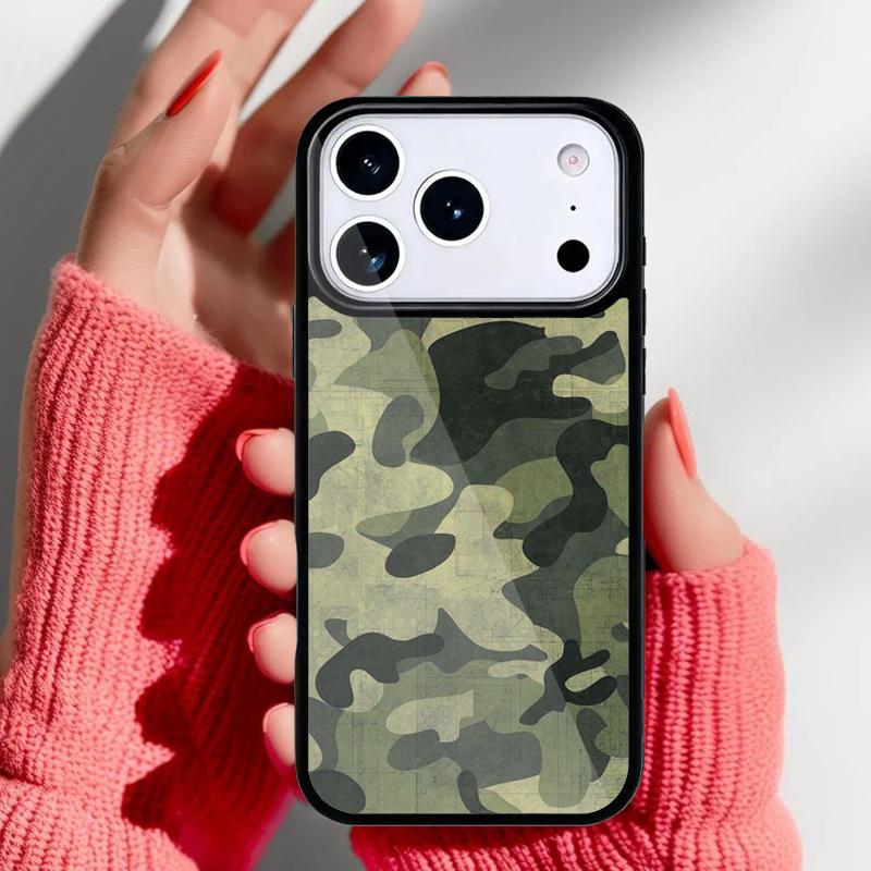 Camouflage Camo Telefoonhoesje voor iPhone 17 16 15 14 13 Pro Max Achterkant voor 12 11 Pro Coque