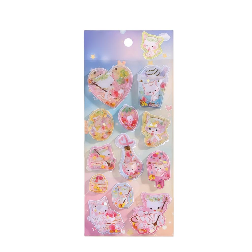 Cartoon 3D Wiggle Stickers, Made Of PVC, Featuring Various Cute Shapes And Soft, Fresh Color Schemes For Journal Decoration.