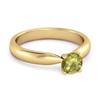 Peridot Klassischer Solitärring - 925 Sterlingsilber Gold Vermeil