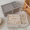 Three-Layer Acrylic Flannel Jewelry Box for Earrings, Rings, and Necklaces - Anti-Oxidation Storage.