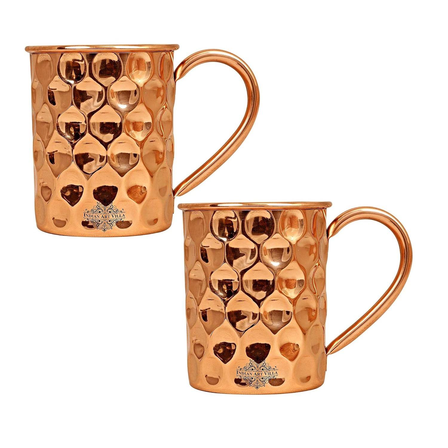 

Кружка для пива Moscow Mule из чистой меди, прямой формы, с ромбовидным дизайном, лучшая для пивных коктейльных вечеринок, барная посуда, объем - 500 мл, набор из 2 штук