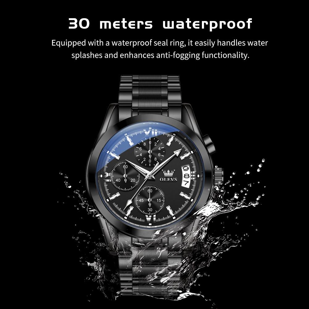 OLEVS 2987 Watches For Man Multifunctional Chronograph Quartz Watch Waterproof Luminous Watches Original Business Brand Reloj