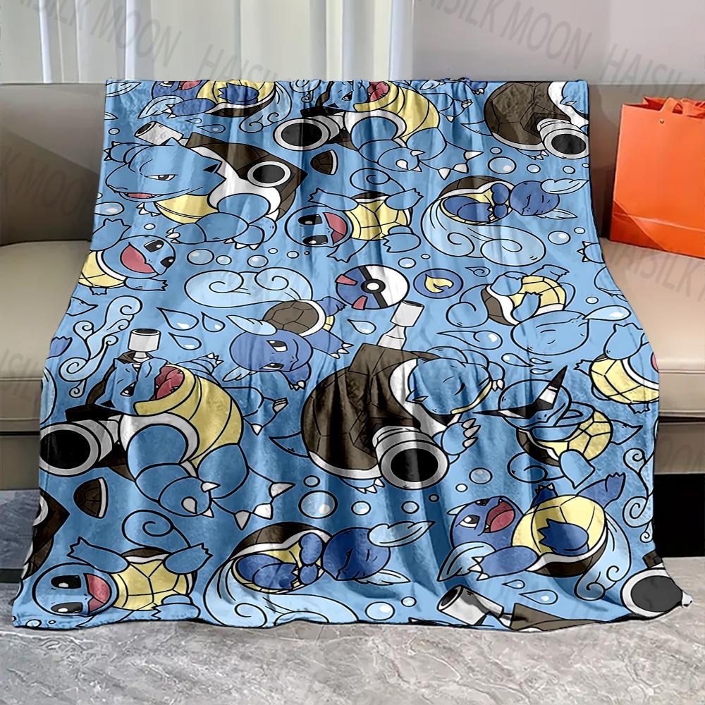 1PC Cartoon Pokémon Characters Print Blanket Fluffy Plush Sofa Bed Blanket for Kids Adults Travel Camping Supplies Car for Gifts