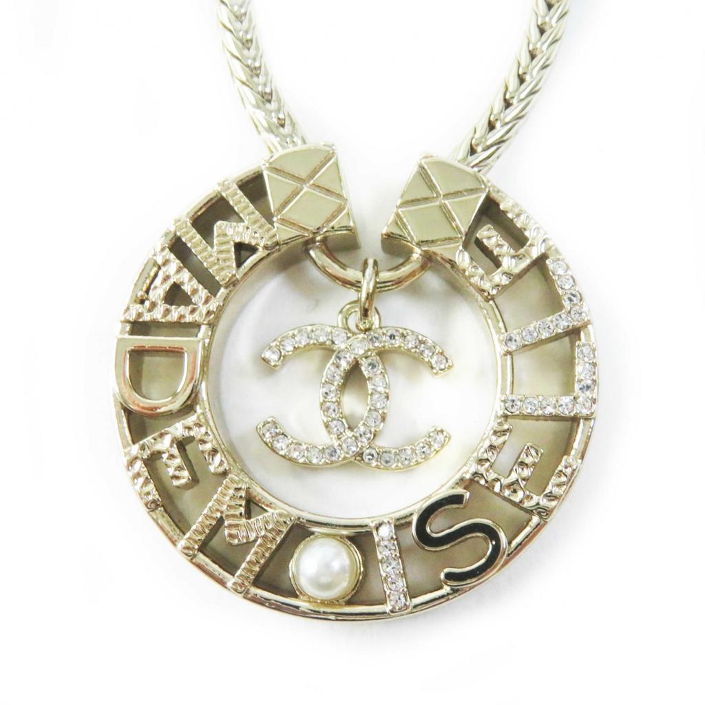 Excellent CHANEL Necklace MADEMOISELLE Rhinestone COCO Mark Gold Women Y22X Used