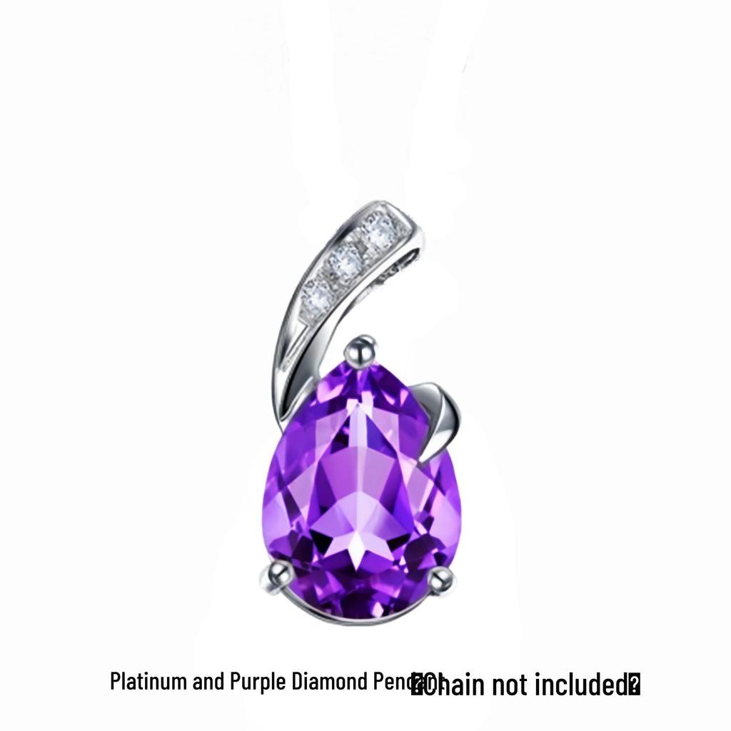 Yi Hua Amethyst Heart Crystal Pendant Necklace for Women