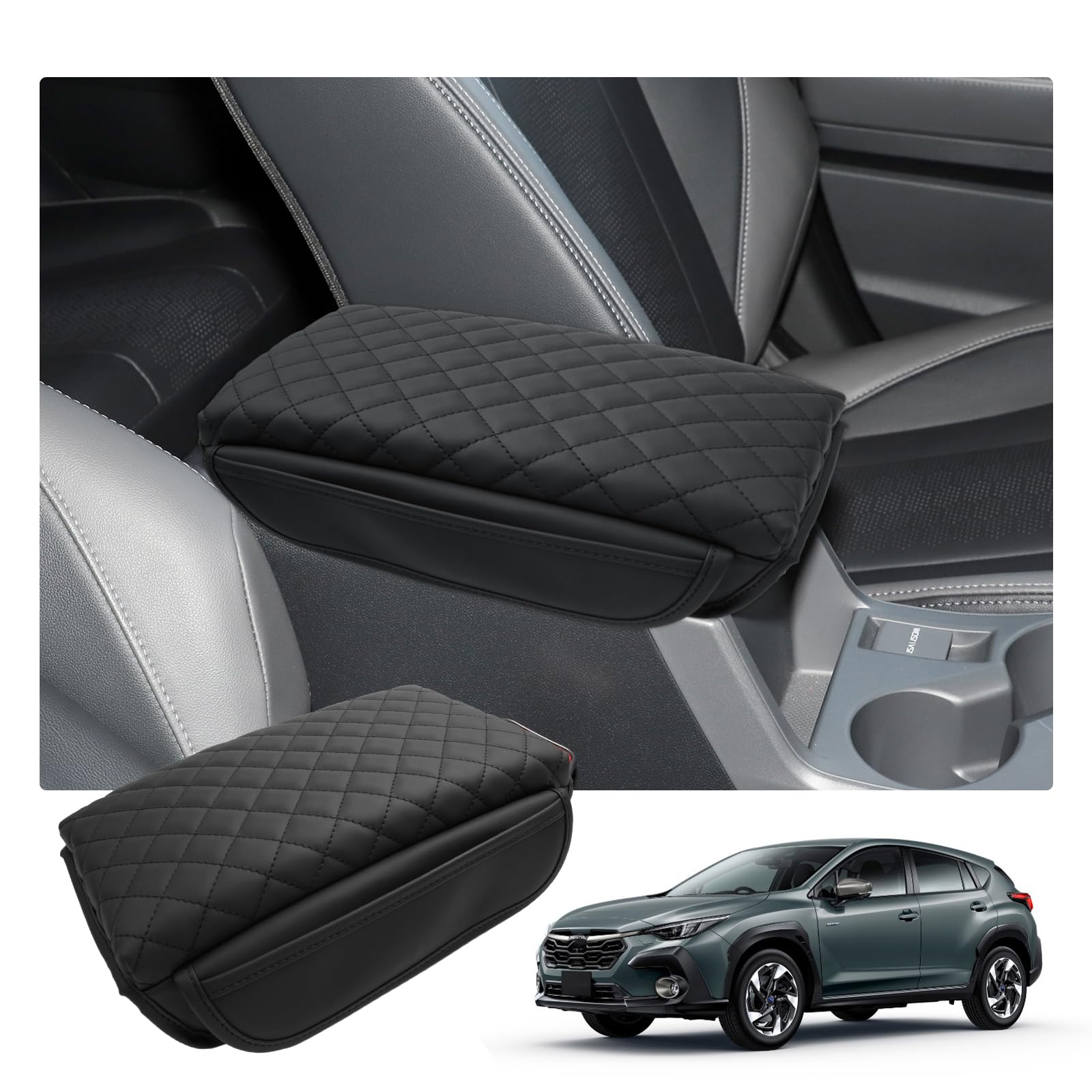 

RUIYA Armrest Cover for Subaru Crosstrek and Console Box Handrail Box Armrest Scratch and Stain Easy Car Design GUD/GUE (2022 later) - Cover, Cover,