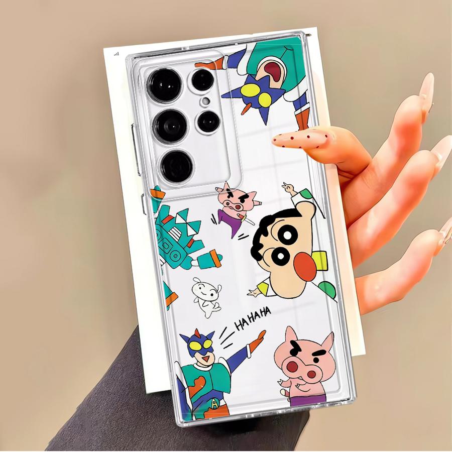 Cartoon Crayons Shinchan Phone Cover Case for Samsung Galaxy Note 20 Ultra 10 S22 FE S21 S24 S25 Edge S20 Plus S23 Ultra S26