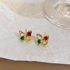 Colored Diamond Butterfly Stud Earrings - Summer Fairy Sweet Style, Fashionable and Exquisite for Women
