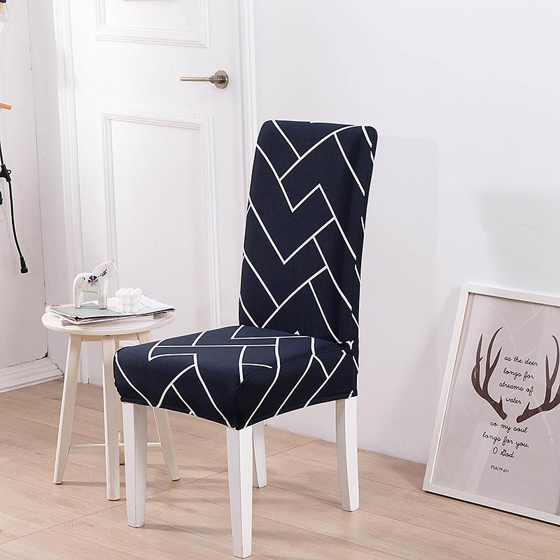 New Color High Gram Heavy Printing Elastic Backrest Integrated Chair Cover Household Hotel Anti-Fouling Dining Table Chair Cover