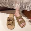 Soft bottom bow slippers women's summer wear new flat bottom versatile seaside beach sandals