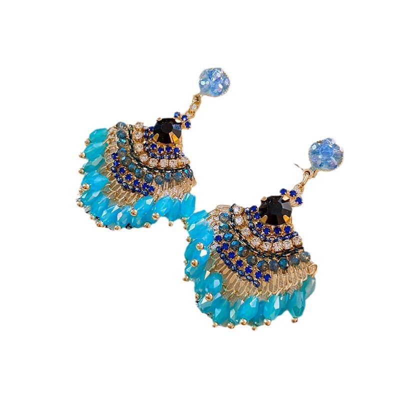 Retro Zirkonia-besetzte Fransenohrringe Ins Nische Leichter Luxus Ohrstecker Mode Hochwertige Ohrringe