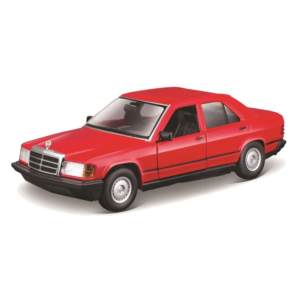 Bburago Scale 190E 1987 Red Diecast Model Car RD 1/25 Mercedes-Benz 2.6 (Finished Model) 18-21103