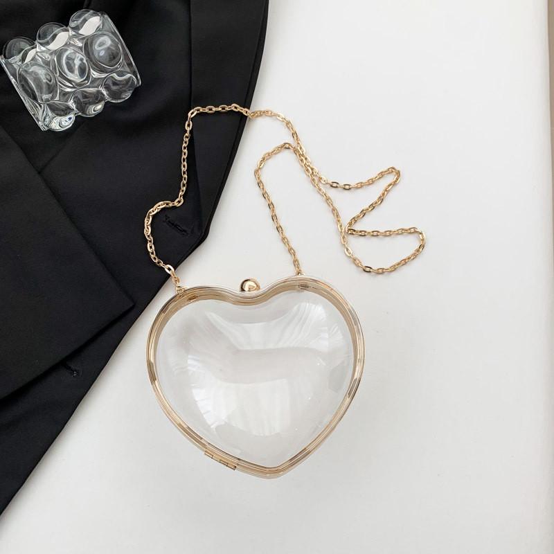 

Trendy Transparent Vintage Casual Heart Bag For Women With Chic Street Style