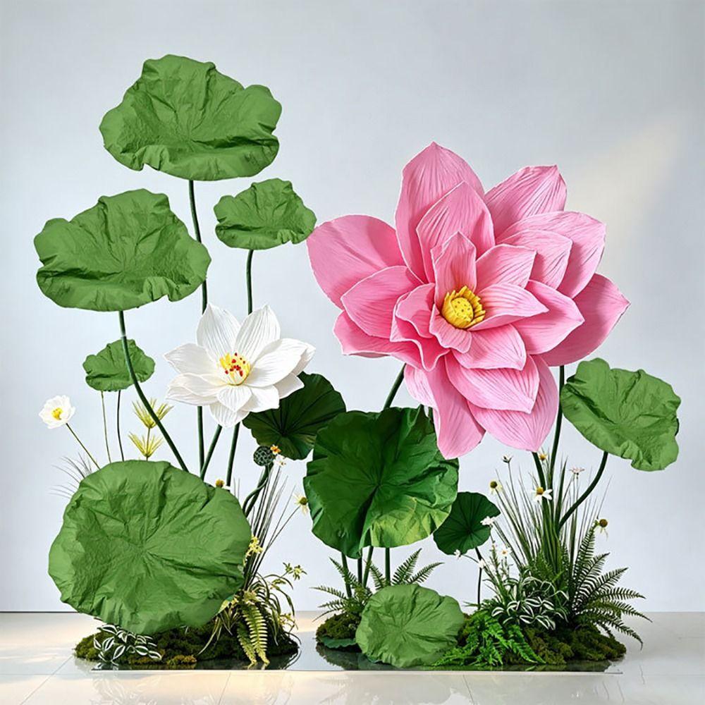 Fiori Giganti Decorativi 30/40/50CM Loto Loto Realistico Decorazione Giardino Decorazione Festa