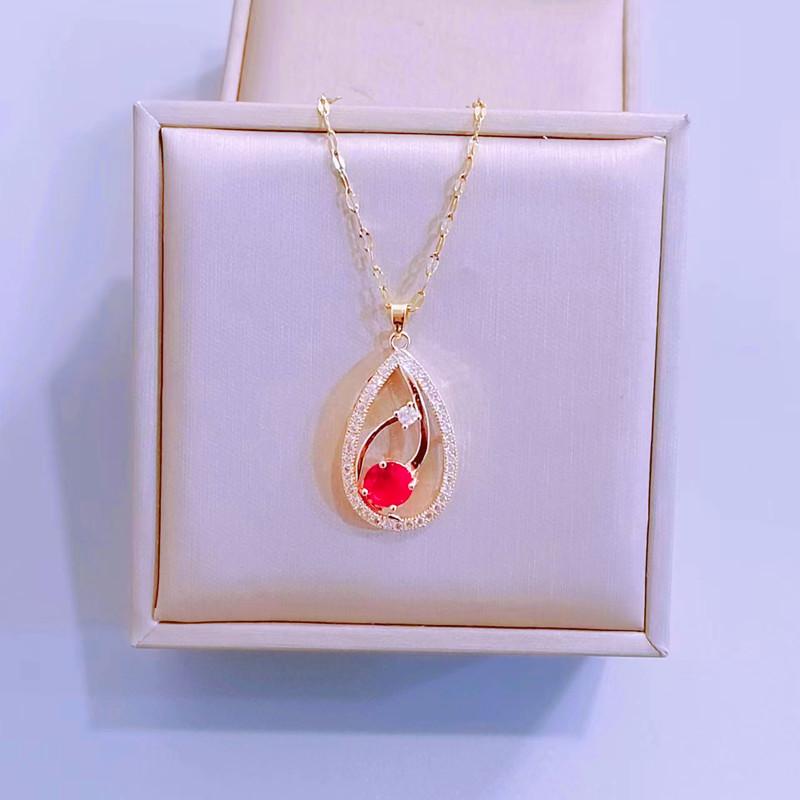 

Модные ожерелья из нержавеющей стали золотого цвета для женщин, модные цирконовые подвески в форме капли, ювелирные изделия, аксессуары для вечеринок золотой