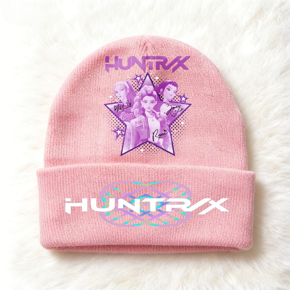 Berretto lavorato a maglia per bambini con stampa Anime Kpop Demon Hunters, Filato di lana, Stagione autunnale, Stagione fredda, Cappello alla moda per bambini, Copricapo, Abbigliamento