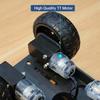 LewanSoul Robot Chassis 4WD Smart Chassis Aluminum Alloy TT 66mm Robot Mobile Platform Robot Car DIY Kit Kit, Car, Chassis, Motor, Wheels, (Black,