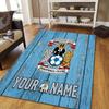 Custom Name Coventry City F.C Flannel Pattern Square Carpet,Area Rug,Carpet Rug for Living Room Bedroom Sofa Playroom Decor,Non-slip Floor Mat