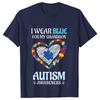 Men's T-shirts Autism Awareness Clothing Autism Family Blue Shirt Short Sleeve Tshirts Unisex Autism Matching T Shirt Clothes