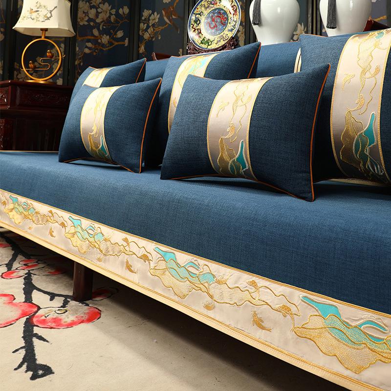Mahogany Sofa Seat Cushion New Chinese Sofa Towel High-Grade Non-Slip Solid Wood Sofa Cushion Cover Brohan Bed Cover