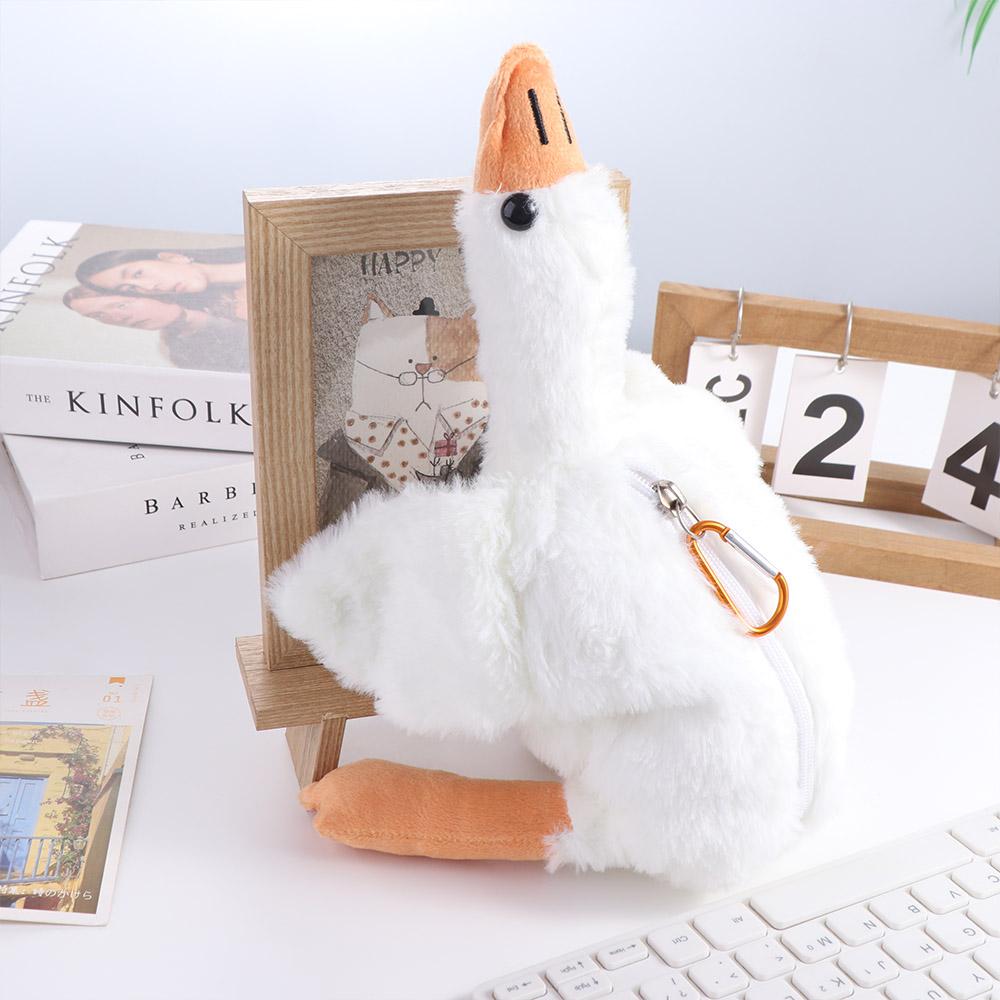 Plush Toys White Goose Pen Bag Pencil Pouch Stationery Storage Bag  Back To School