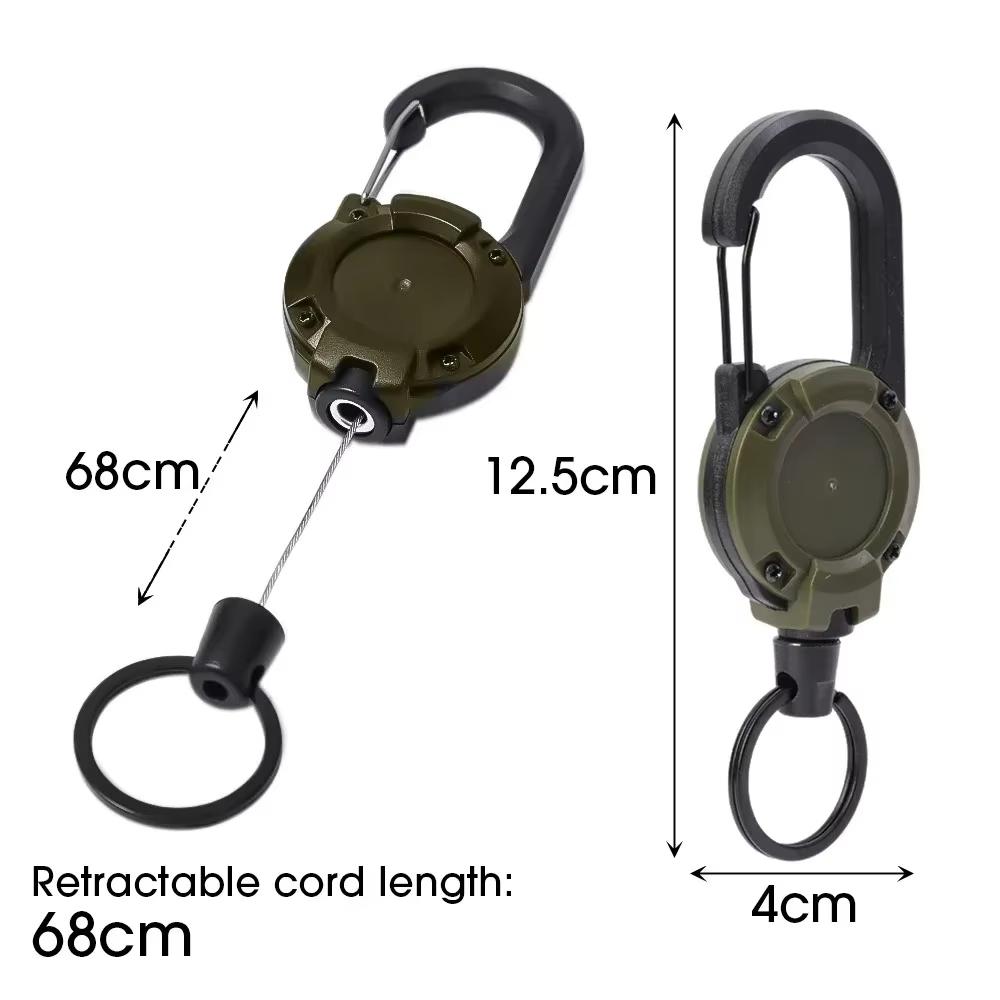Reel Key Holder Carabiner Key Tool Chain Stretchable, Strap, Durable, Strong Fall Prevention Perfect for Fishing and Climbing
