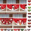 90x45cm Christmas Bunting Fan Flag Polyester Hanging Fan-shaped Flag Banner Snowman with Metal Grommet