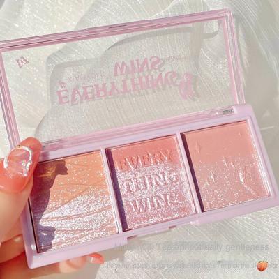 Tri-colour Blush Eyeshadow Makeup Natural Milk Tea Rose Pearlescent Matte Fine Shimmer Eyeshadow