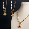 18K Gold-Plated Baroque Pearl Cross Necklace - Retro High-End Fashion