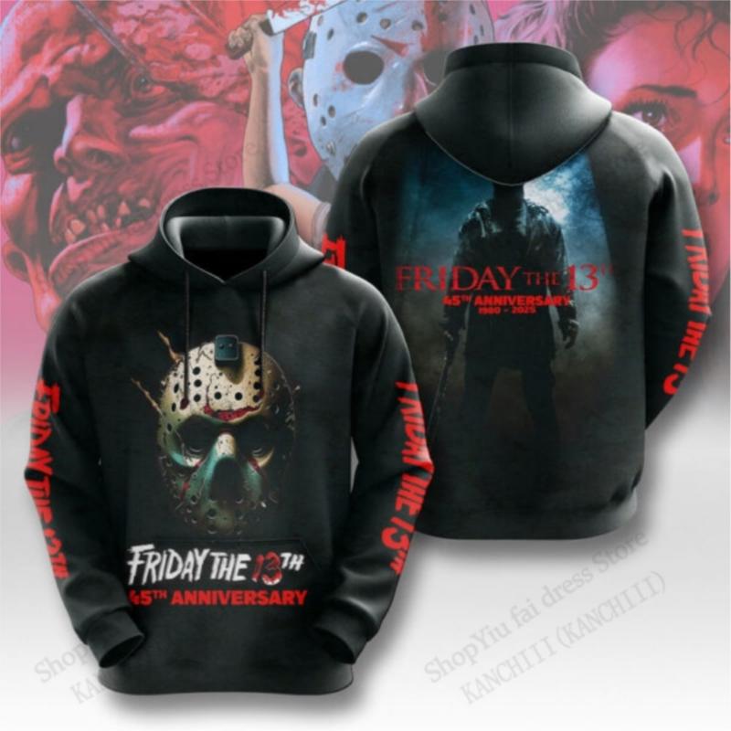 Freitag der 13. Jason Voorhees 3D-Druck Grafik Hoodies Herren Damen Mode Halloween Hoodie Sweatshirt Mantel Damen Sweatbekleidung