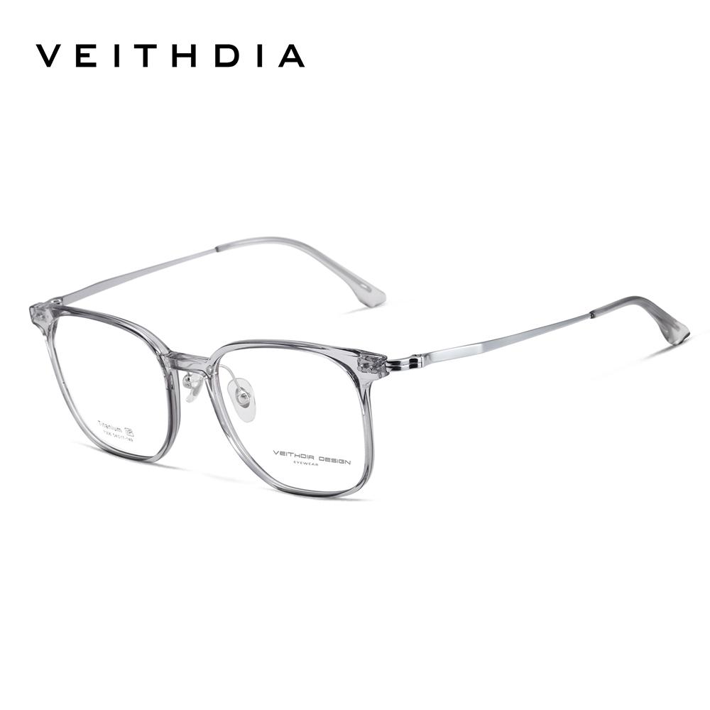 VEITHDIA Vintage Titanbrillengestell Retro Optische Myopiebrille für Damen Herren Kann mit Sehstärke ausgestattet werden 7306