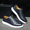 Fashion Men's Classic Derby Casual Shoes Cow Genuine Leather Lace-Up Comfortable Driving Sneakers Flat Original Style for Men