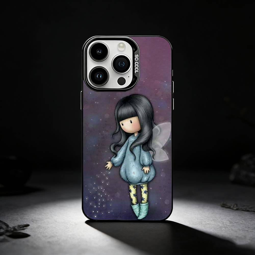 Lovely S-Santoro G-Gorjuss Series Phone Case For iPhone 17,16,15,14,13,12,11 Plus,Pro Max,XS,Colored silver phone case