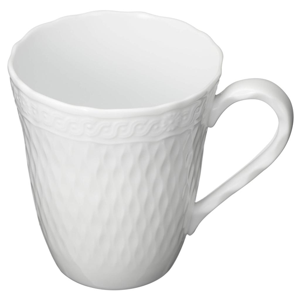 Noritake Cher Microwave and Dishwasher Fine Porcelain Mug, 420cc, Blanc, Safe, (Premium White), T94857/1655