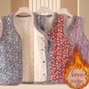Mom's Retro Velvet-Lined Cotton Vest Jacket for Autumn/Winter - Shawl Style for Middle-Aged & Elderly Women