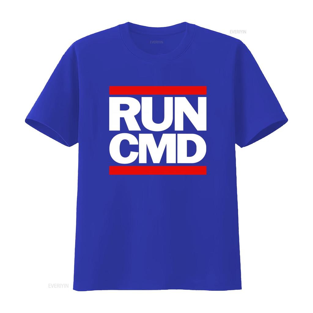 Run Cmd T Shirt for Computer Geeks Mens Funny vintage Washed Top For Everyday Wear graphic Stretched Casual Versatile Stylish