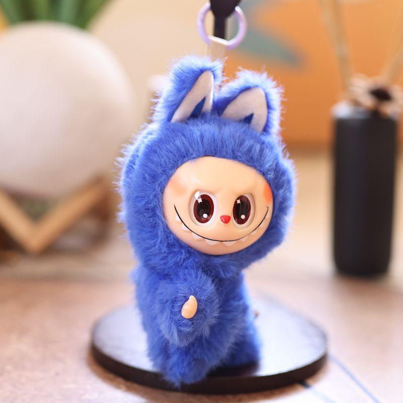 Cute Vinyl Pull Rabbit Plush Pendant Doll Small Rabbit Bag Keychain Toy
