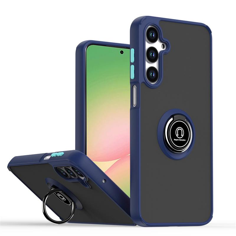 Matte Handyhüllen Für Samsung Galaxy A56 A36 A26 A16 Hülle mit Magnetischem Ringhalter Für Samsung S25 S22 S21 Ultra Plus S24 FE Hülle